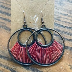 Pink pendant earrings